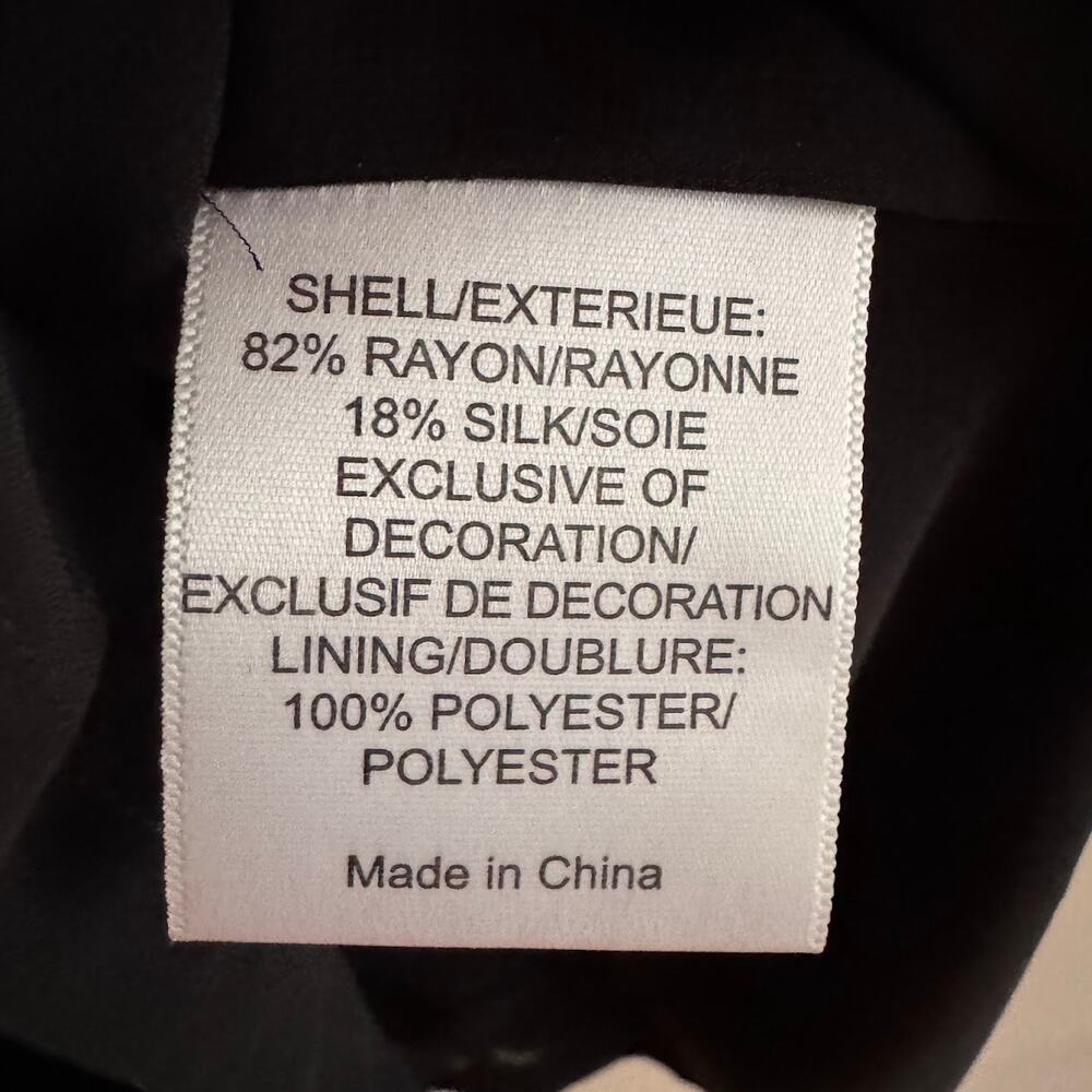 Tory Burch Black Velvet Embellished Neckline Short Sleeve Dress Size 10 - Picture 6 of 8